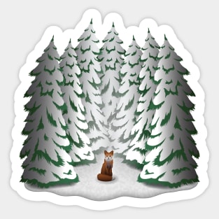 Red Fox Forest Sticker
